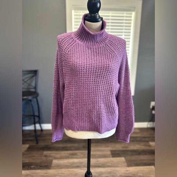 American Eagle Soft Sweater Purple Size XS NWT Cozy Chunky Knit AE Turtleneck - Picture 1 of 6